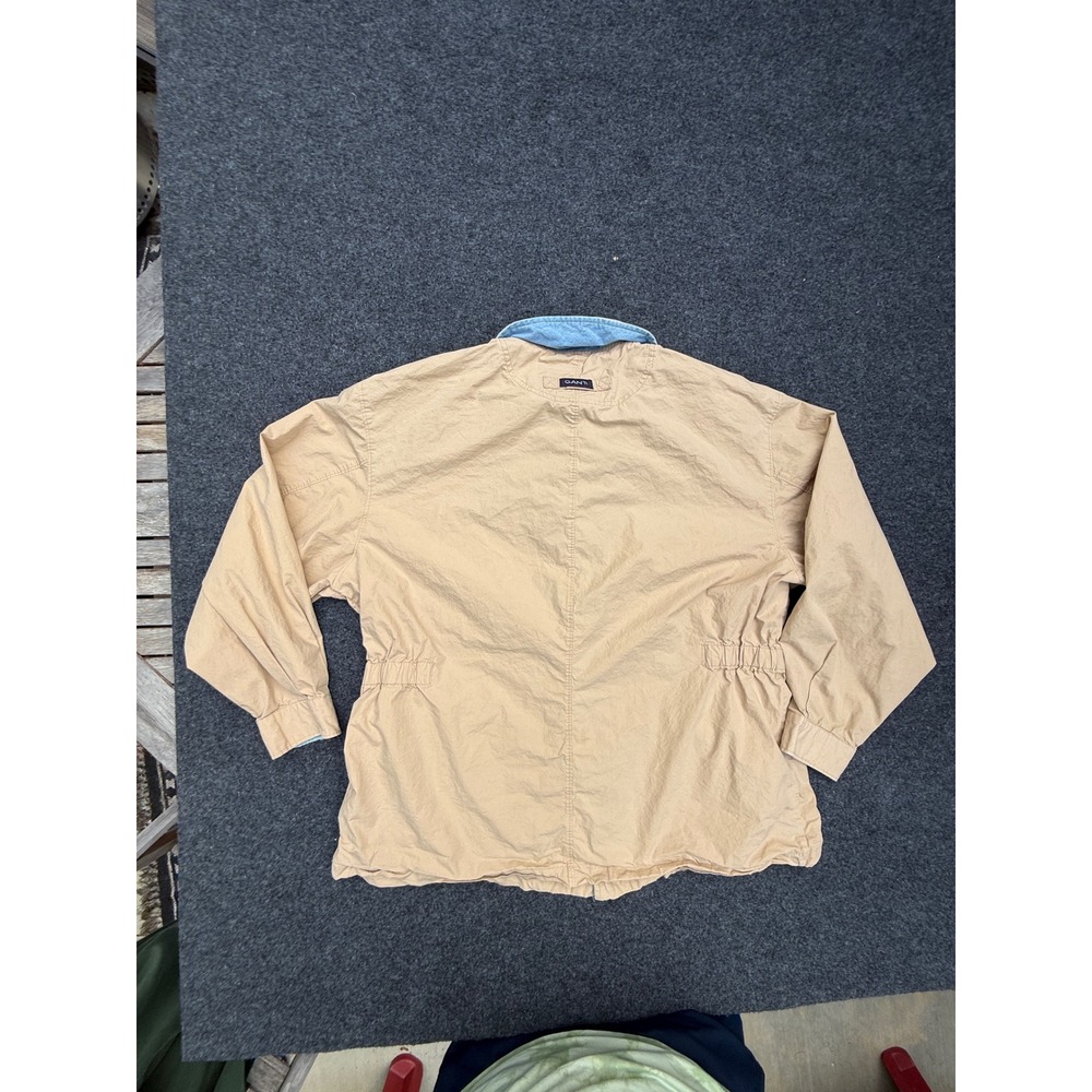 Vintage Gant Field Jacket Mens Large Tan Beige 100% Cotton Safari Utility Coat - Picture 3 of 10